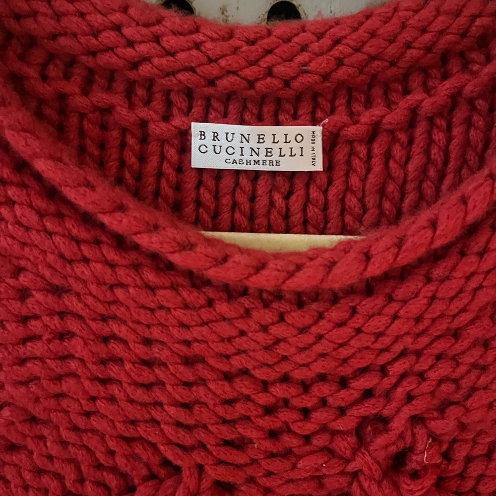 Brunello Cucinelli Red Cashmere Sweater